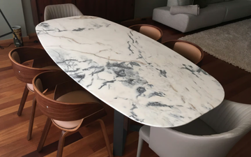 NIBBLES WOOD ESTREMOZ - Oval marble table by Maami Home - view 3